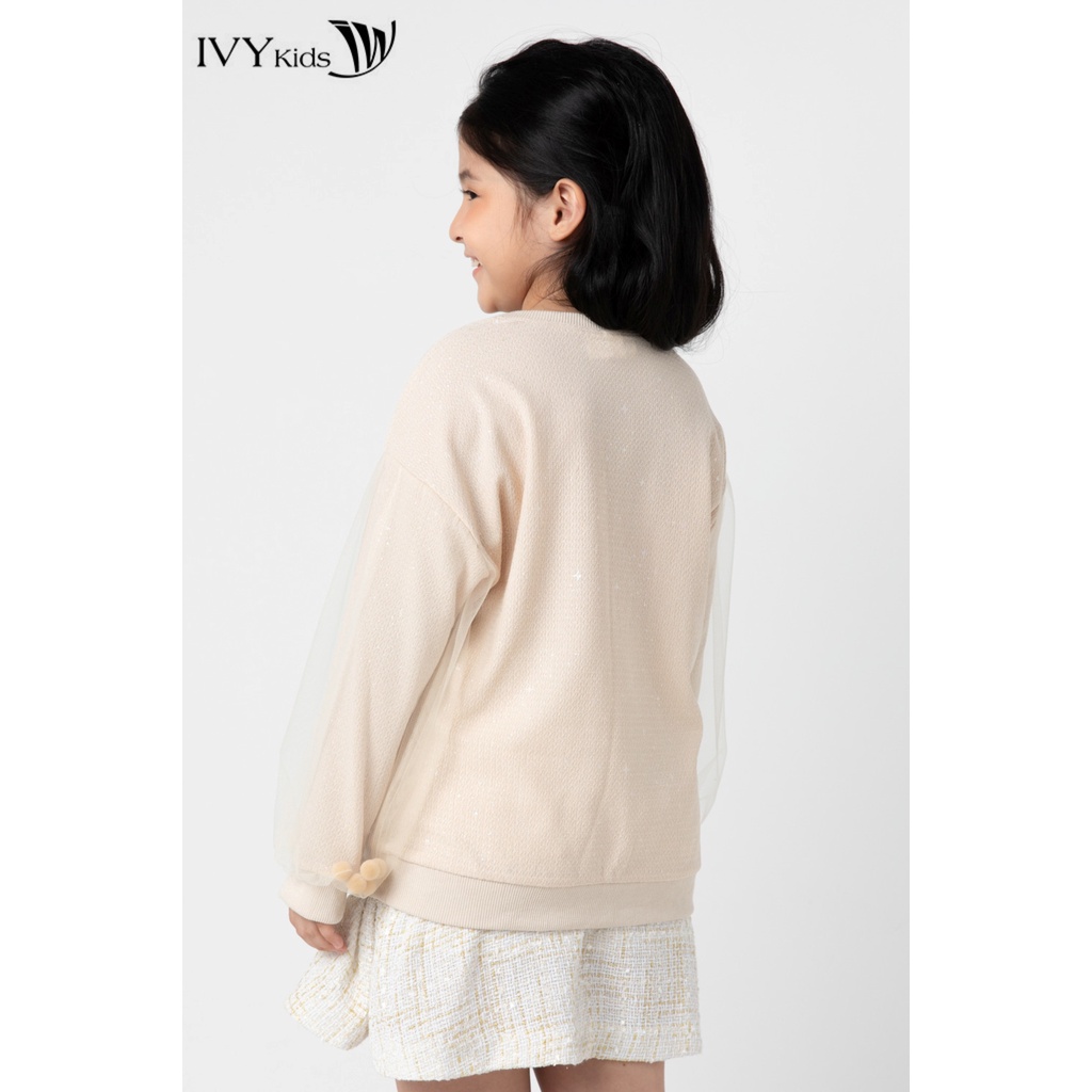 Áo thun Boss Girl phối lưới bé gái IVY moda MS 58G1446