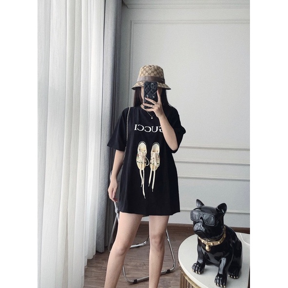 [CÓ ẢNH THẬT] Áo Thun Tay Lỡ G.C Đôi Giày Buộc Dây Ulzzang