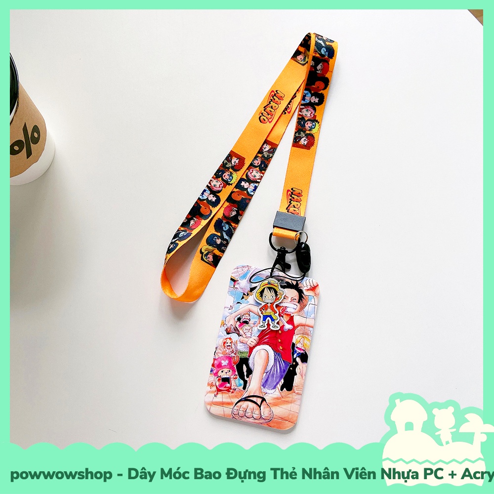[Sẵn VN - Hỏa Tốc] Dây Móc Bao Đựng Thẻ Nhân Viên Nhựa PC + Acrylic Phong Cách Anime Manga One Piece