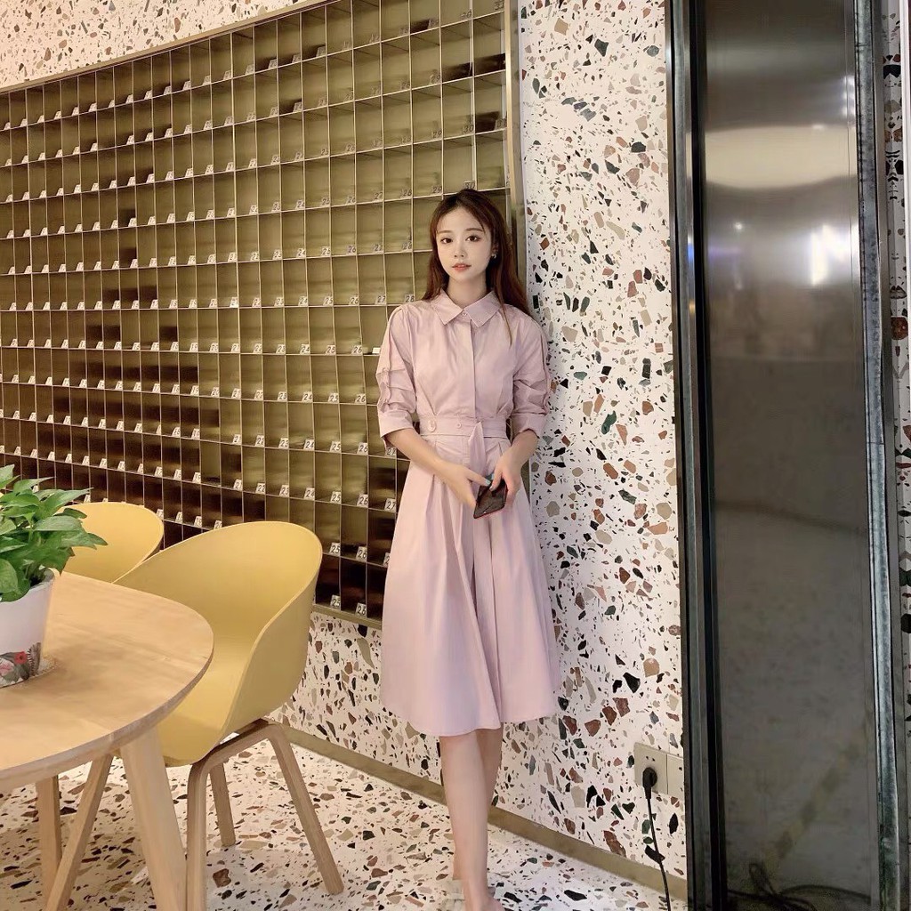 Váy Nữ 💖FREESHIP💖  váy nữ dáng chữ A polo cổ bẻ trẻ trung năng động phong cách hiện đại | BigBuy360 - bigbuy360.vn