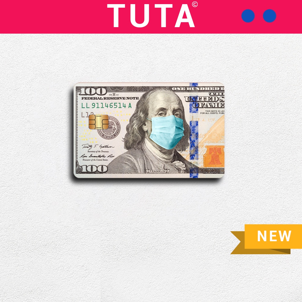 Miếng dán, skin, sticker thẻ ATM, ngân hàng, thẻ xe, thẻ chung cư ( DOLLAR ) | TUTA CARDS