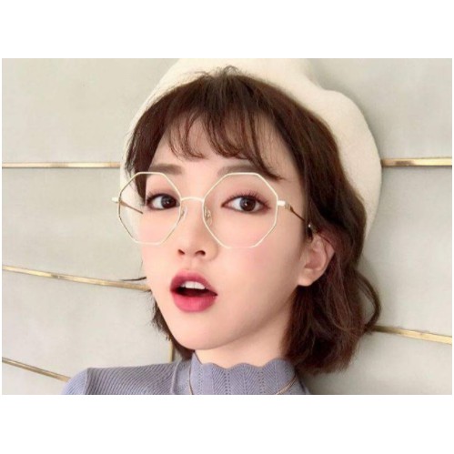 Kính giả cận ulzzang lục giác vàng