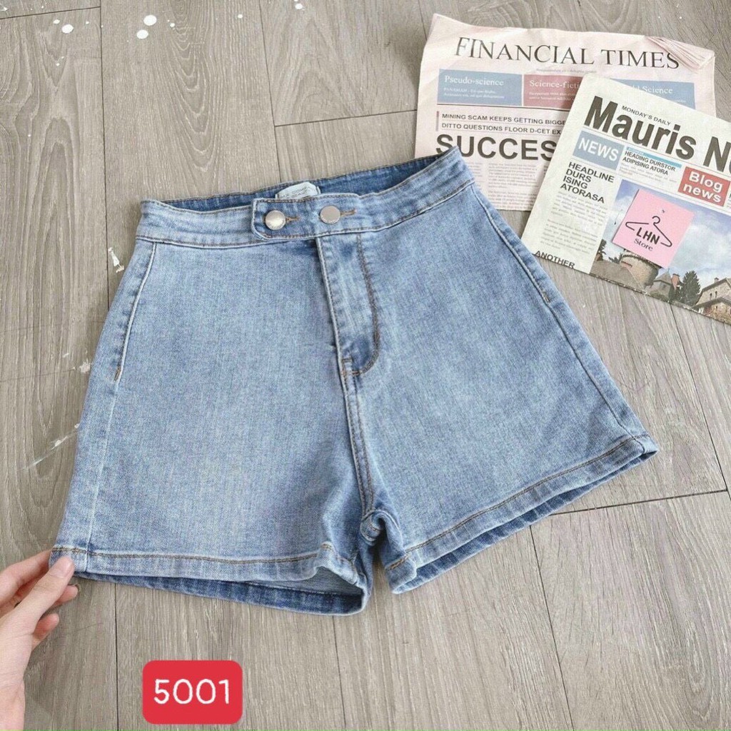 Quần short jean nữ lưng cao King168 , quần short nữ cao cấp QS14