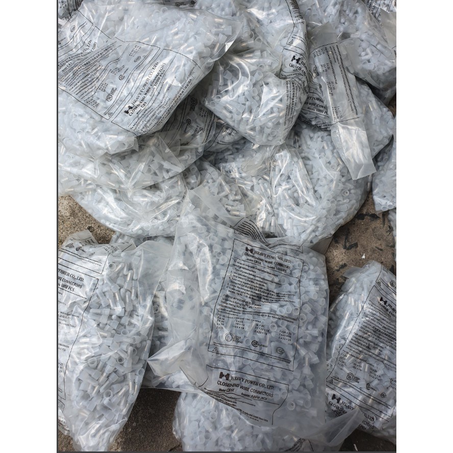 Gói 500/1000 cái Cos chụp nhựa nối dây điện Φ3-4-6-8