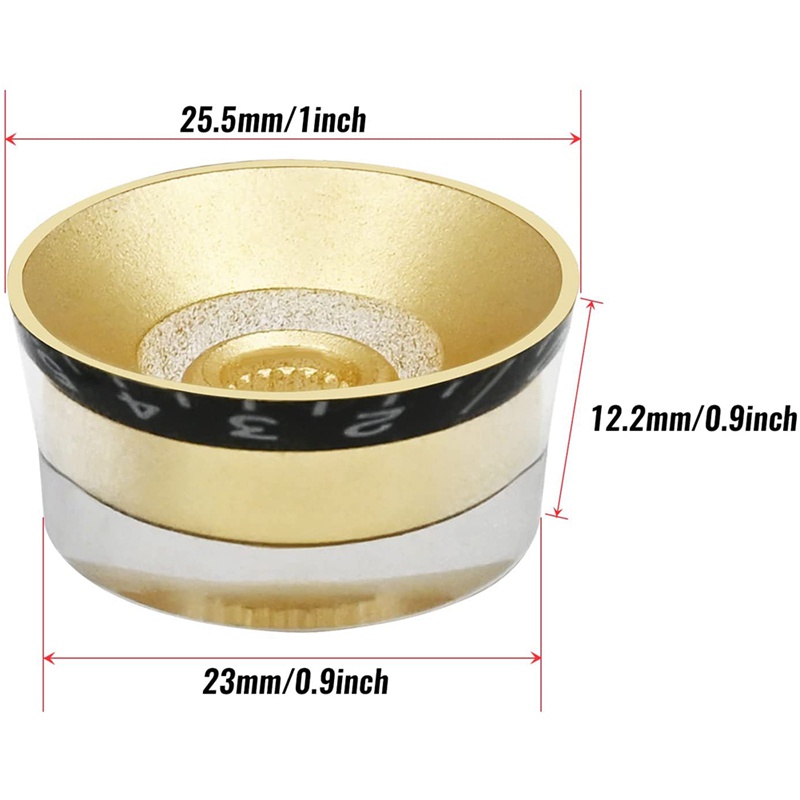 Set 4 Nút Điều Chỉnh Tốc Độ Âm Lượng Cho Đàn Guitar Điện Les Paul LP Màu Vàng Trong Suốt