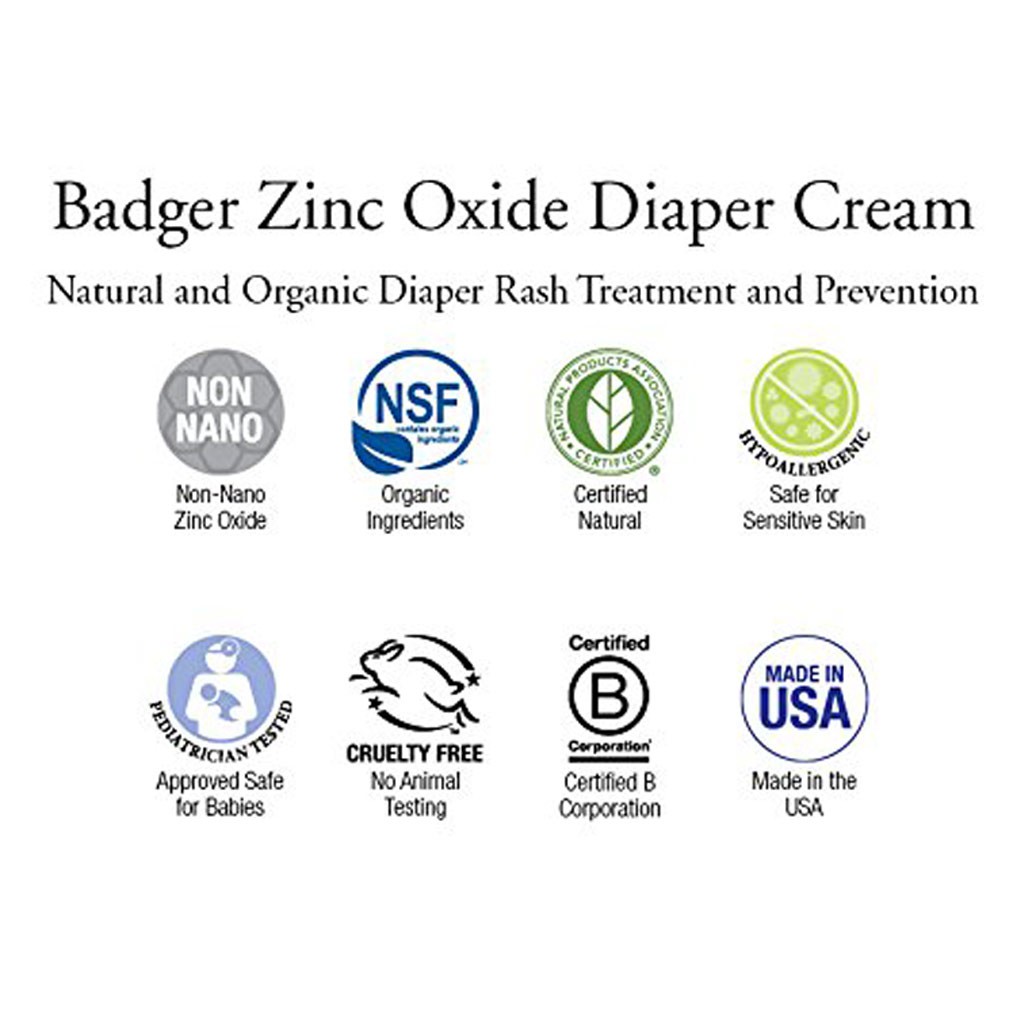 Kem chống hăm tã hữu cơ BADGER Baby Diaper Cream- dùng cho em bé và trẻ sơ sinh