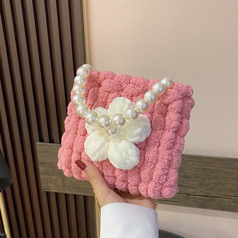 [Có video hướng dẫn] Túi tự đan, set nguyên liệu đan túi cài hoa hot 2022