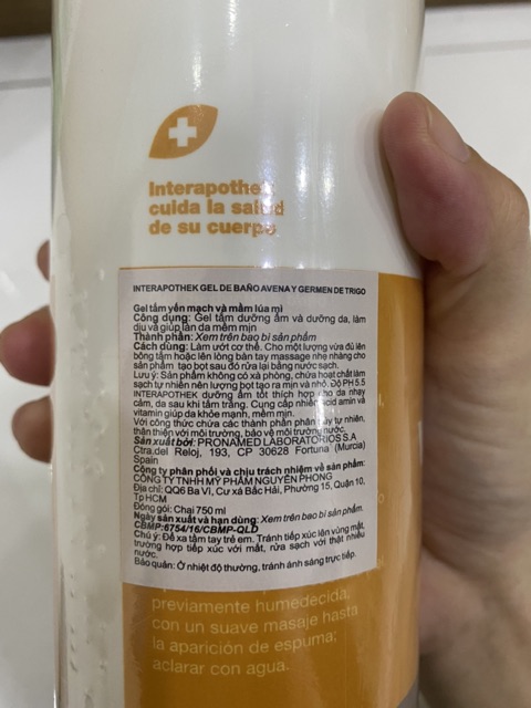 [Date 2022] - Sữa tắm/ Gel tắm IA Tây Ban Nha 750ml 6 mùi Yến Mạch, Lô Hội, Trà Xanh, Spa, Protein Milk