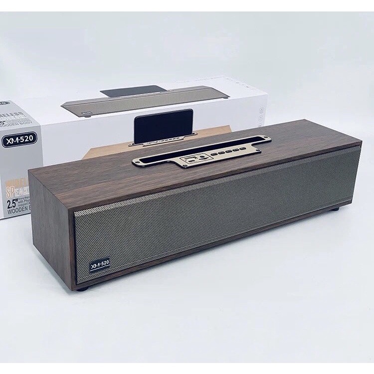 Loa gỗ GrownTech XM 520 bluetooth nghe nhạc dung lượng pin lớn công suất mạnh bảo hành 2 năm