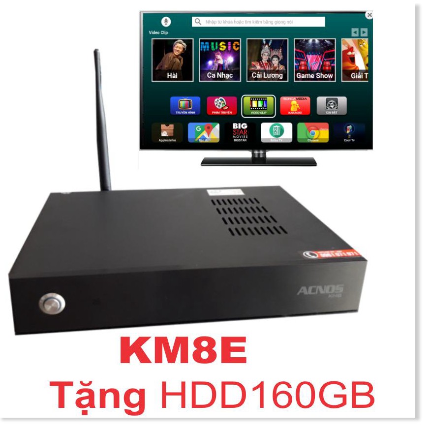 Đầu karaoke wifi Acnos KM8E (Tặng HDD 160GB) Màu sắc: đen,điều khiển trực tiếp qua smartphone.