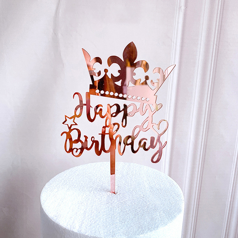 Topper Trang Trí Bánh Bằng Acrylic Chữ Happy Birthday