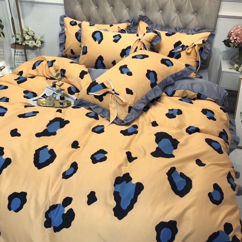 Bộ Chăn Ga Gối Cotton Silk Viền Bèo Cao Cấp - loại 1