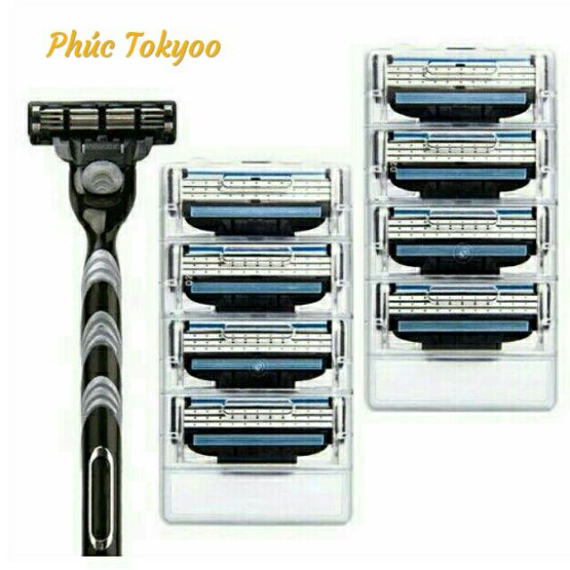 Dao cạo râu 3 lớp ( Combo 1 Cán + 8 lưỡi)