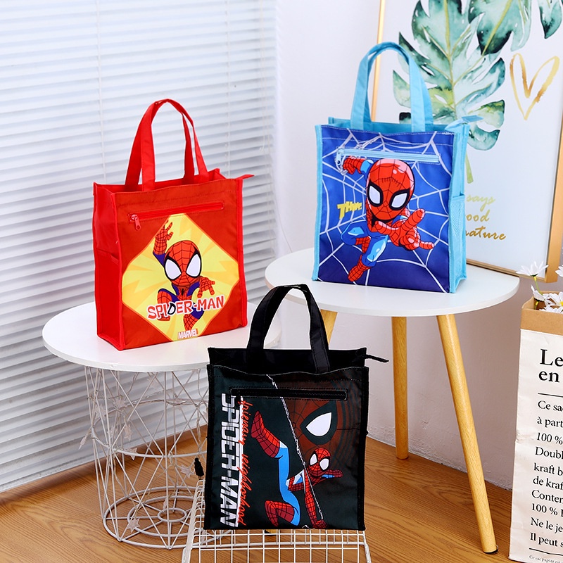 Túi Đựng Hộp Cơm Trưa Bằng Vải Oxford Chống Nước Có Khóa Kéo Họa Tiết Hoạt Hình Sáng Tạo