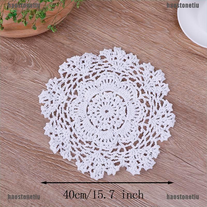 Tấm Lót Bàn Ăn Đan Len Bằng Cotton Họa Tiết Giáng Sinh Độc Đáo Tiện Dụng