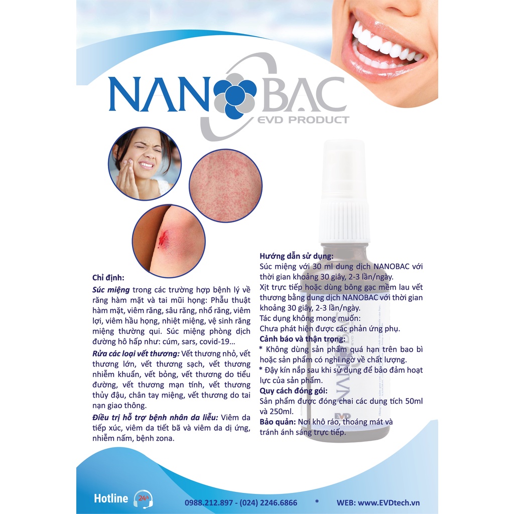 Dung dịch xịt Nano bạc đầu xoay 360 hương táo chai 50ml - hỗ trợ chữa và phòng chống viêm mũi họng