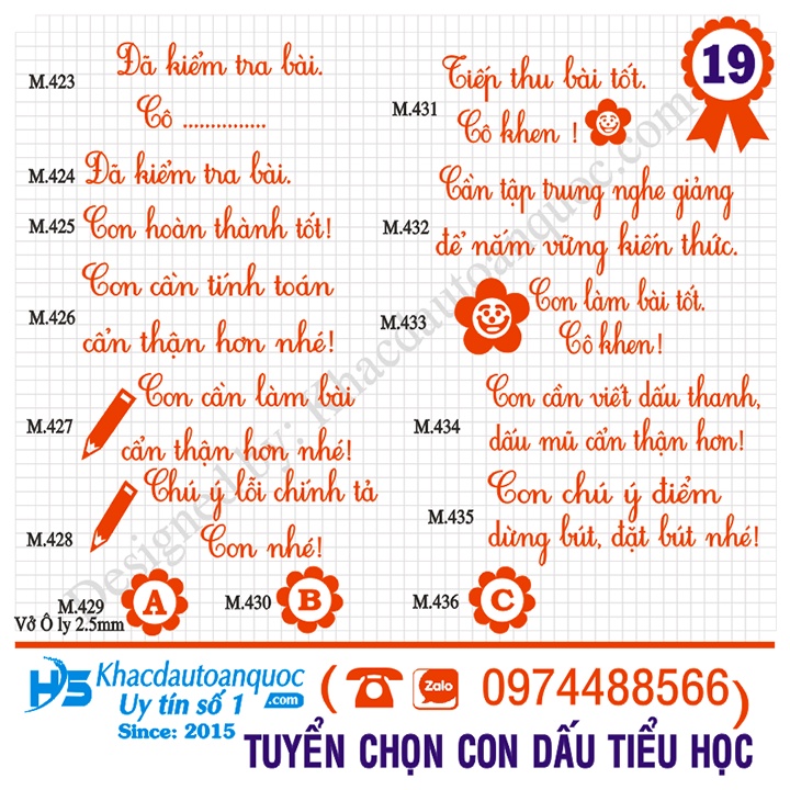 Con dấu nhận xét học sinh tiểu học