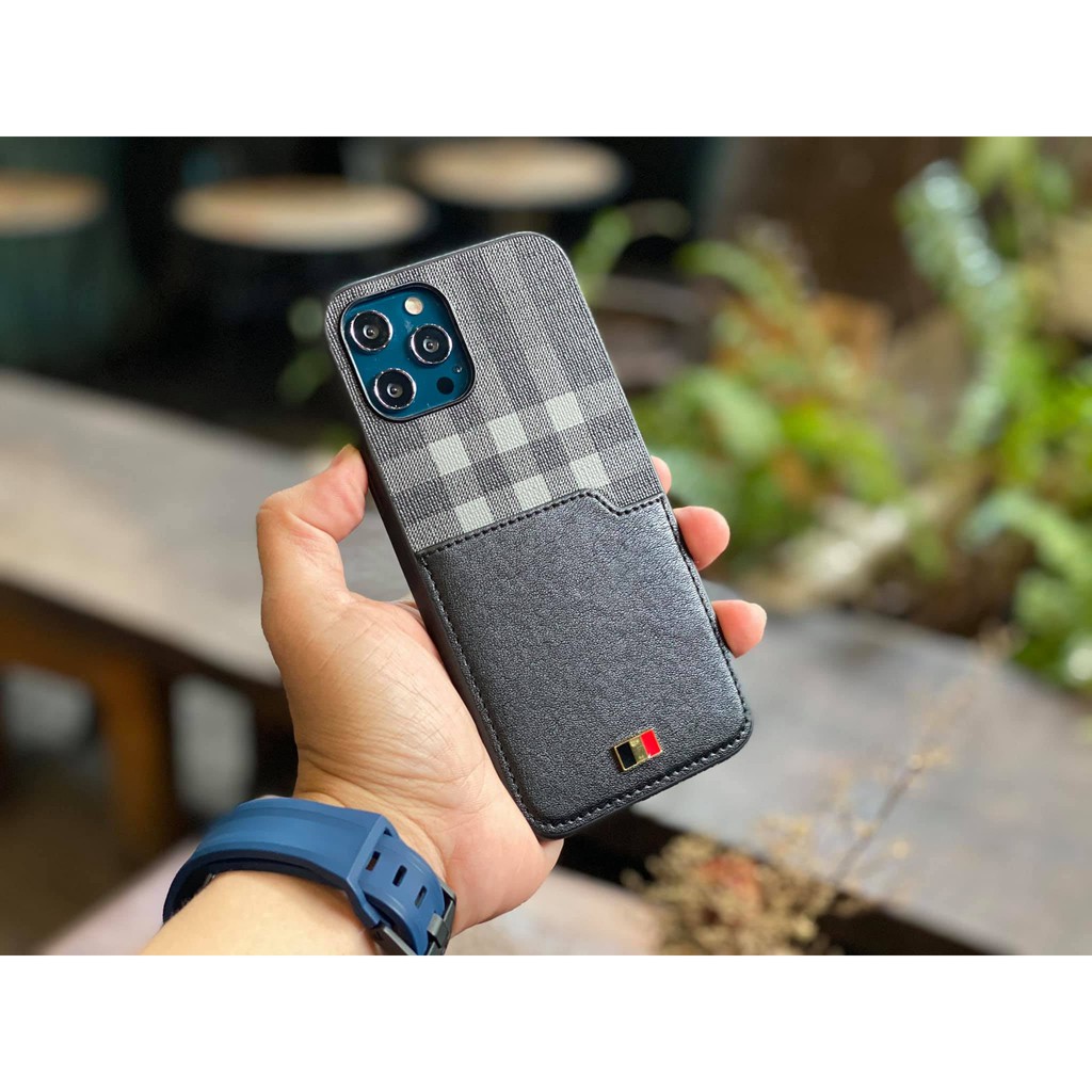 Ốp hoạ tiết kẻ sọc caro khe thẻ cao cấp dành cho iphone 14/14plus/14pro/14promax/13/13pro/13promax/12/12pro/12 promax