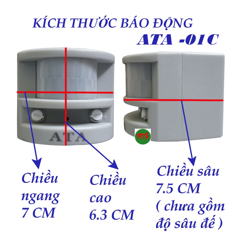 Chuông báo động chống trộm cảm ứng chuyển động bắng hồng ngoại ATA AT-01C kèm vít nhỏ