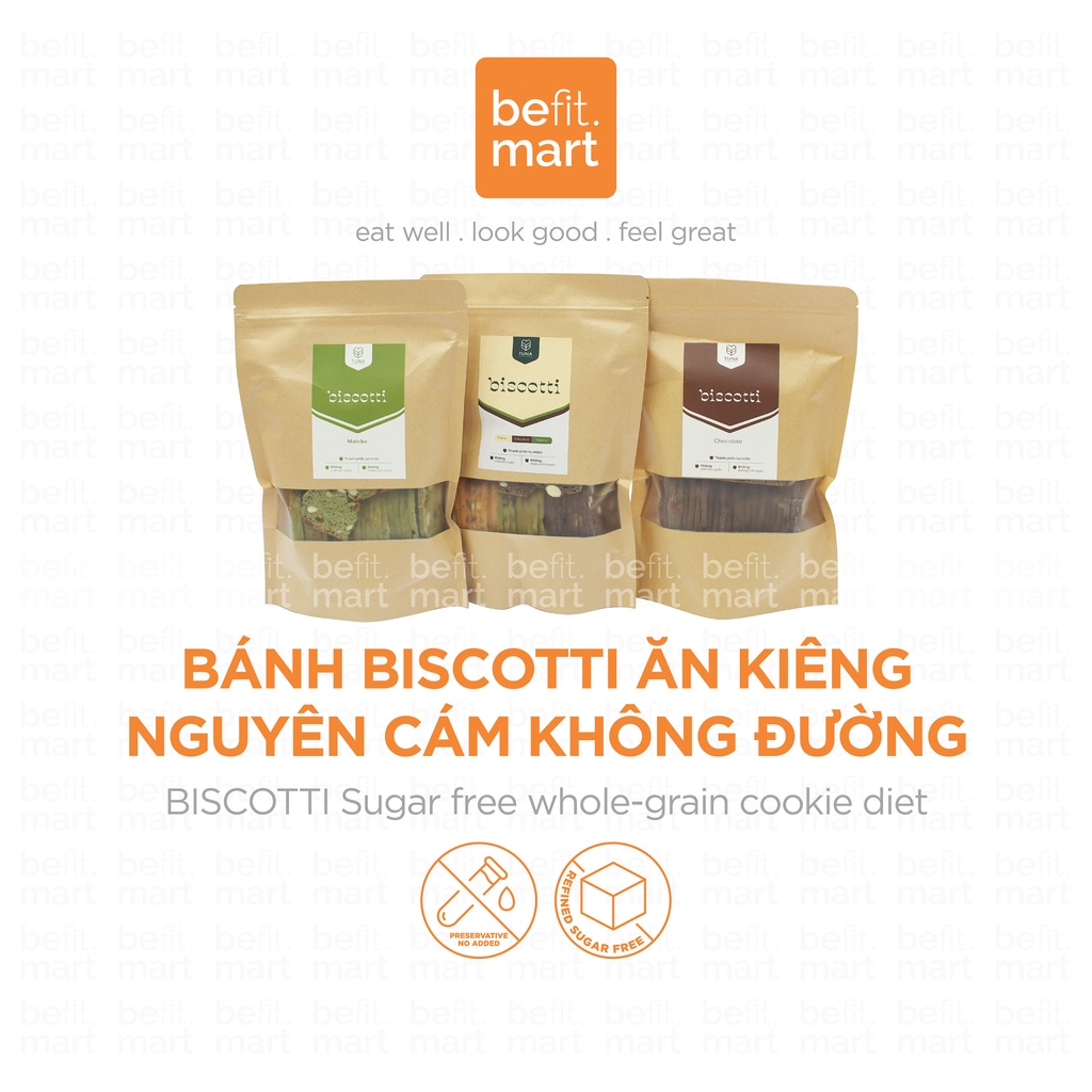 Bánh Biscotti Ăn Kiêng Nguyên Cám Không Đường 250g - befit.mart21