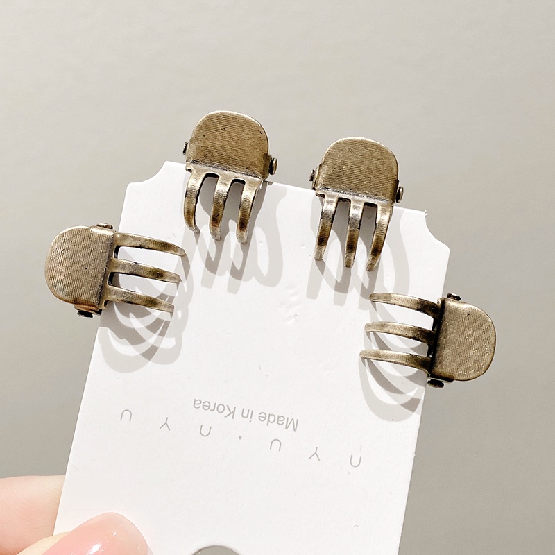 Set 4 Kẹp Tóc Kim Loại Kiểu Hàn Quốc Giá Đỡ