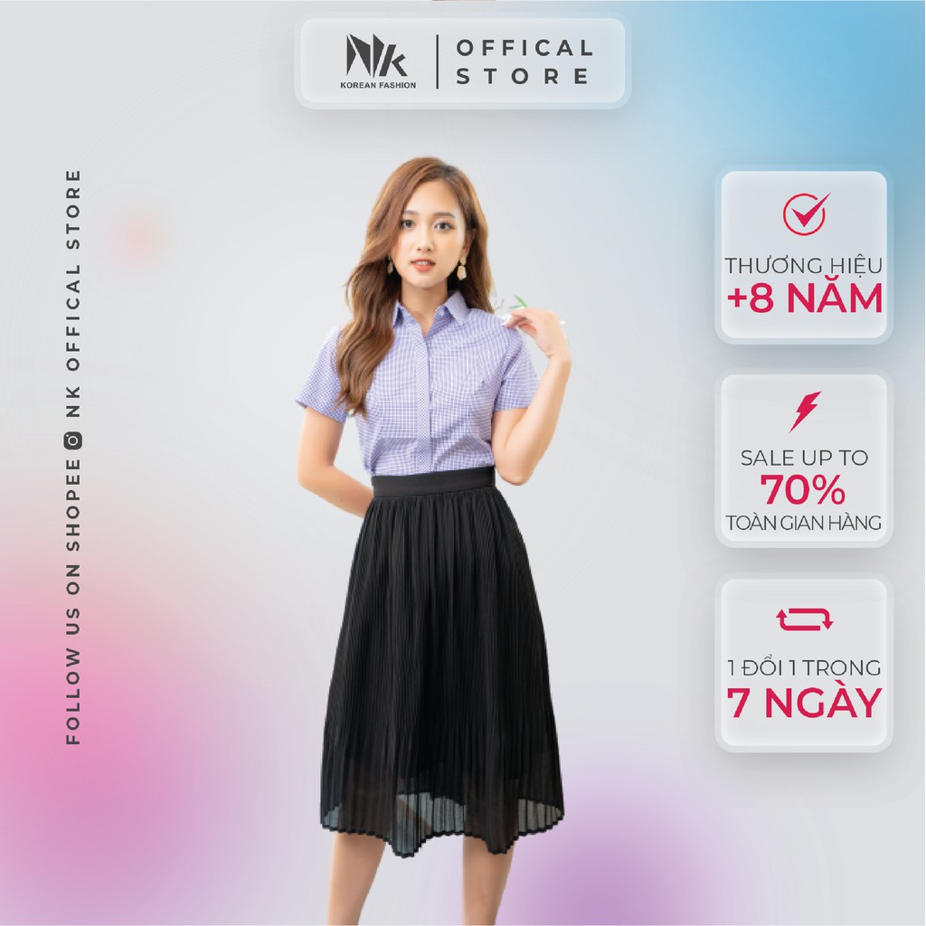 Chân Váy Nữ Công Sở NK Fashion Xếp Ly Dáng Xoè Cạp Chun Đứng, Chất Chiffon Hai Lớp Mềm Mịn, Nhẹ Nhàng NKCV2104017