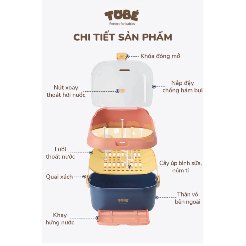 TOBÉ- ÚP BÌNH SỮA BINKY PLUS 2 MÀU MỚI NHẤT CÓ NẮP ĐẬY