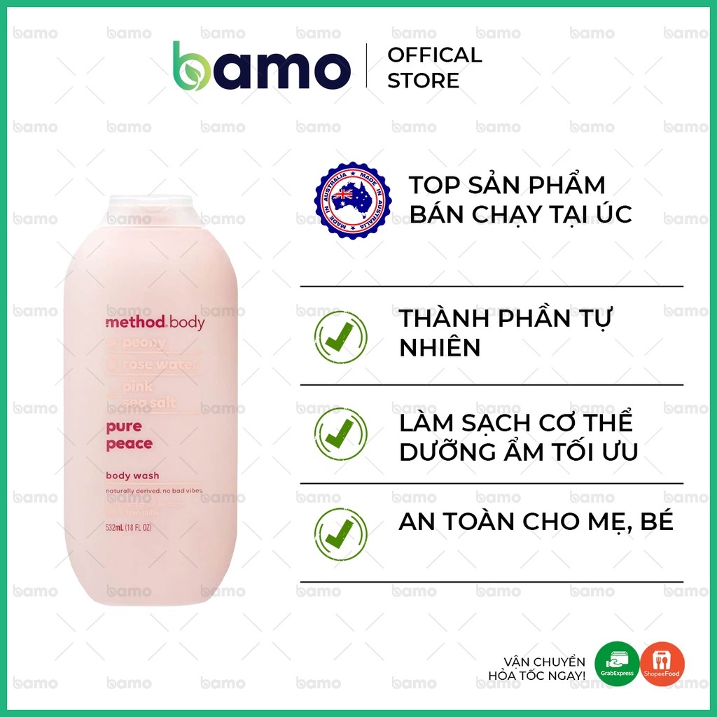 Sữa Tắm Method Boddy 100% Từ Thiên Nhiên Của Úc