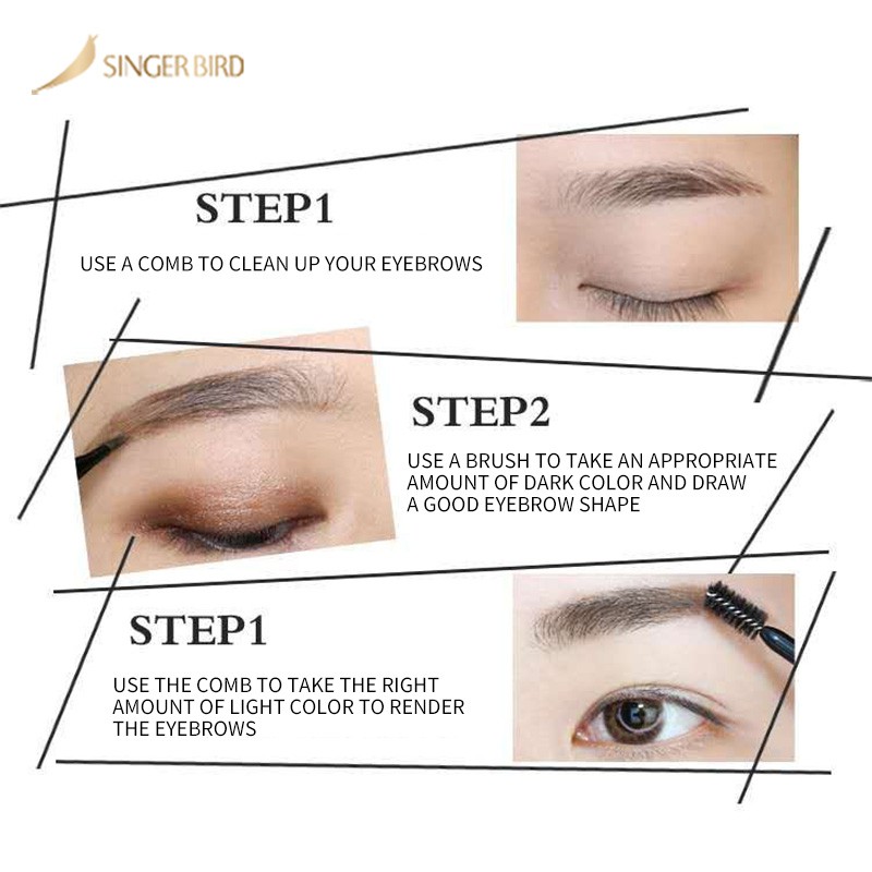 (Hàng Mới Về) Bộ Phấn Trang Điểm Lông Mày Hai Tông Màu Duyên Dáng 1 Tặng 1 6g + 6g | BigBuy360 - bigbuy360.vn