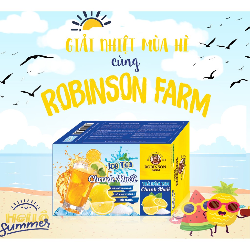 Trà Hoà Tan VỊ CHANH MUỐI Robinson Farm 270gr ( 18 túi x 15g ) - Hương vị TRÀ THƠM NGON NHẤT VIỆT NAM