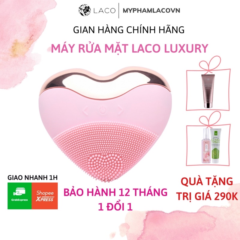 Máy Rửa Mặt Laco Luxury + Combo quà tặng Bông Tẩy Trang, Sữa Rửa Mặt DNA, Nano Mask, Sữa Rửa Mặt Marosa