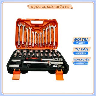 Bộ khẩu, bộ cờ lê tuýp đa năng 37 chi tiết chất liệu crv