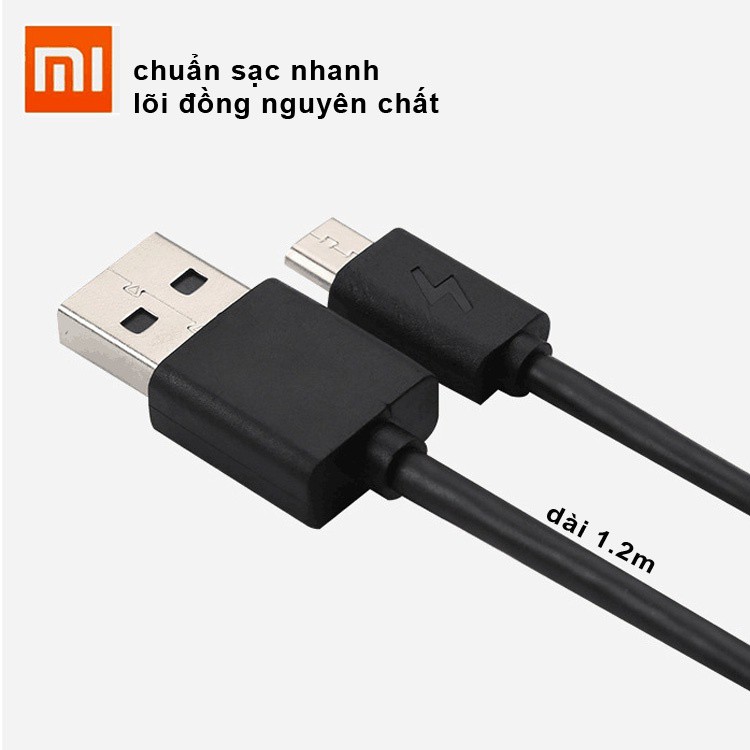 Cáp sạc nhanh micro usb 2A cho Xiaomi Redmi Note 4X - Lõi đồng sấm sét (2A-Đen)