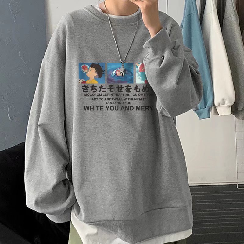 Áo Thun Nam Nữ Unisex Dài Tay, Áo Sweater Cổ Tròn Form Rộng 45kg-110kg Thời Trang Thu Đông Nhiều Màu - hôn In