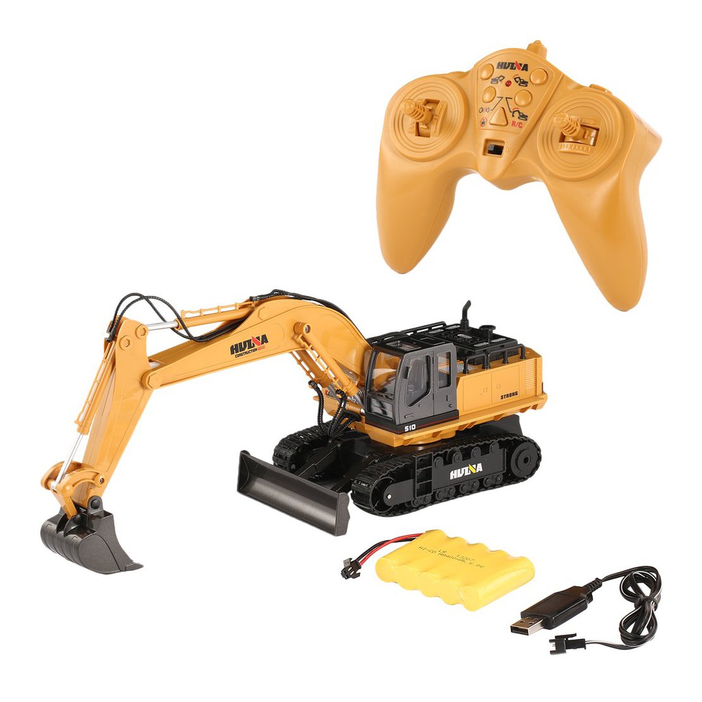 【điều khiển từ xa8/5】HUINA TOYS 1510 2.4G 1/16 11CH Alloy RC Excavator Truck Sound 680° Rotation