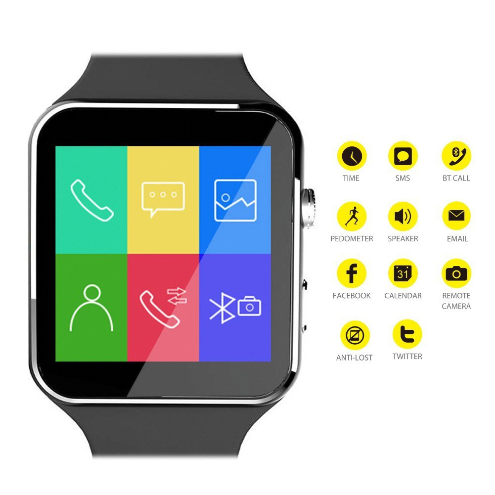 Đồng hồ thông minh Smartwatch X6 màu trắng màn hình cong cao cấp + tặng kèm bút cảm ứng