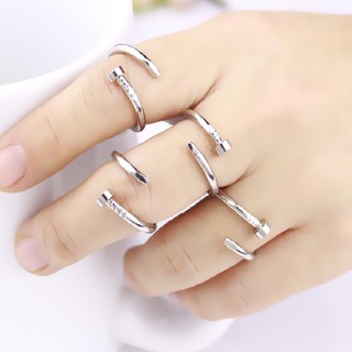 Nhẫn đinh kiểu uốn tròn độc lạ ( Tự thu lớn nhỏ theo ngón tay ) - Cam kết 1 đổi 1 nếu hoen , gỉ sét