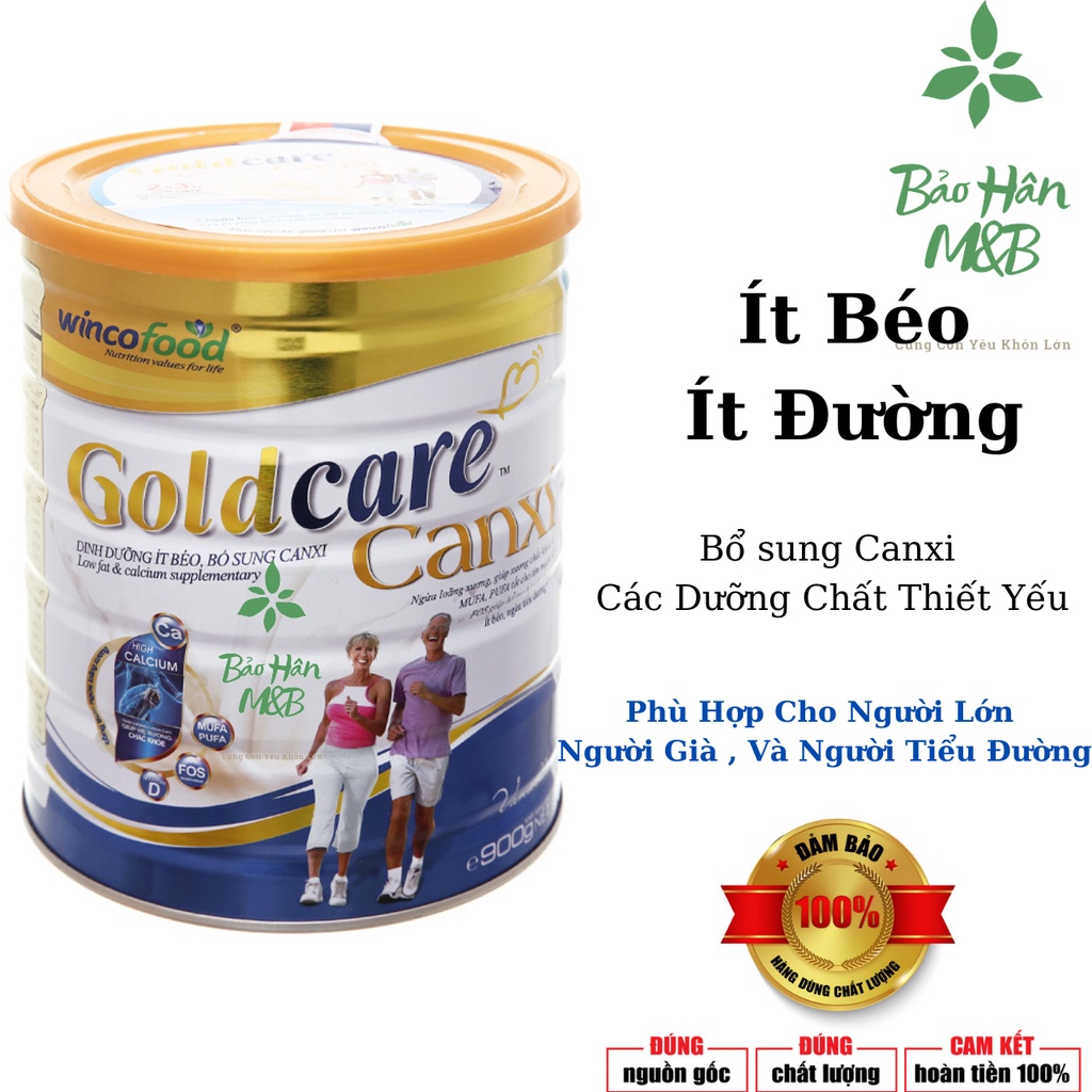 [ Chính Hãng ] Sữa bột Goldcare Canxi 900g - Ít béo, bổ sung Canxi cho người lớn tuổi, suy nhược Lon 900g