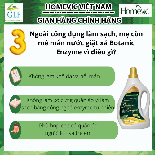 Nước giặt xả đậm đặc Botanic Enzyme 1L