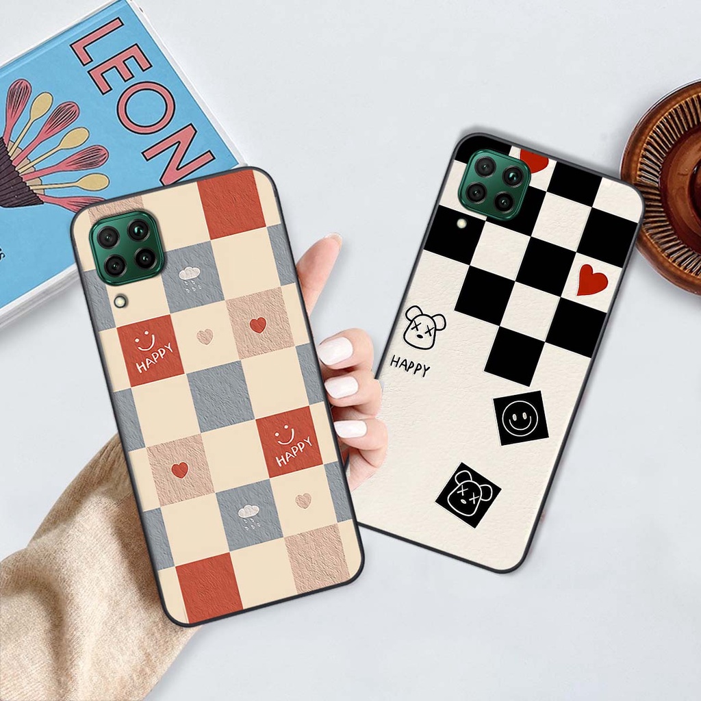 Ốp Huawei Nova 7i caro trái tim cá tính, thời trang siêu đẹp, siêu phong cách