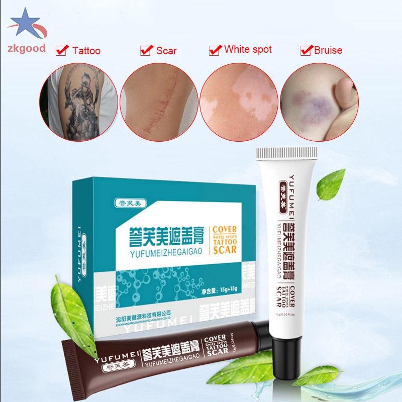 Bộ 2 kem che khuyết điểm trang điểm da giúp che phủ hình xăm tiện dụng