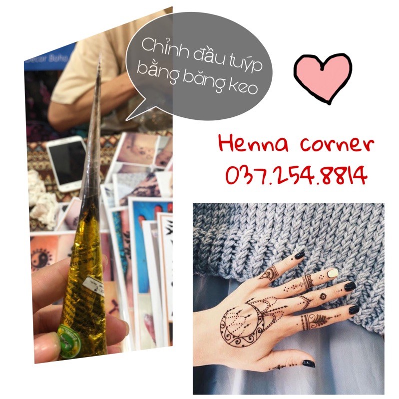 MỰC XĂM GIẢ HENNA ĐEN VỎ BẠC SIÊU ĐEN BỀN MÀU 4-7 ngày (Tặng sticker ngẫu nhiên)