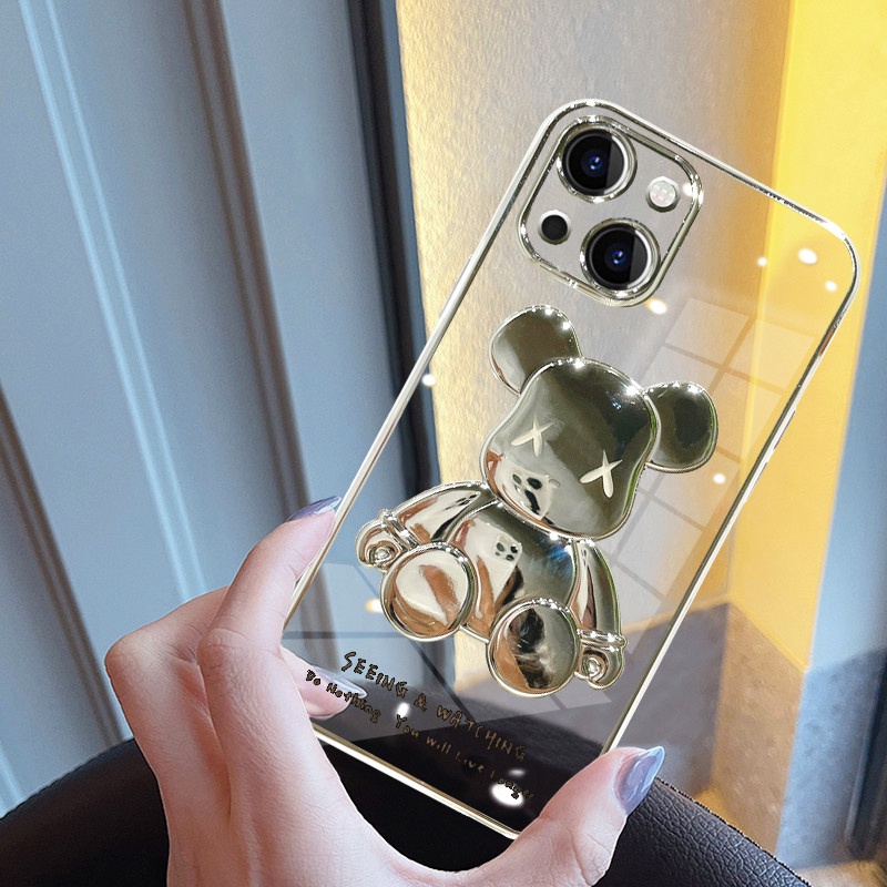 Ốp Điện Thoại TPU Trong Suốt In Hình Gấu Hoạt Hình Cho IPhone 13 12 11 Pro Max XS Max XR X 8 7 Plus