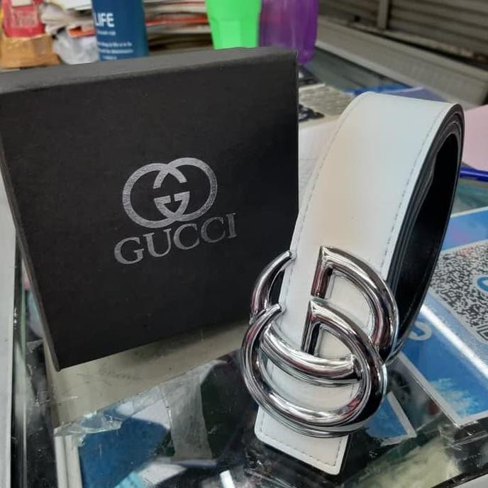 Thắt Lưng Gucci Màu Trắng / Bạc Thời Trang Cho Nam Nữ