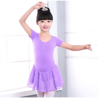 Váy tập múa cotton chân váy voan tím