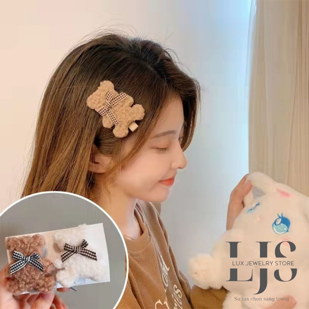 Kẹp tóc nữ Lux Jewelry, cặp tóc nữ hình gấu cute giá rẻ - LUX937