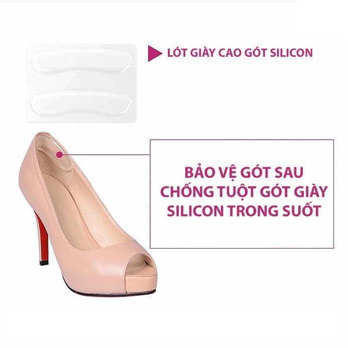 Miếng Silicon - Taky,  Lót Gót Giày Cho Chị Em, Chống Đau Chân Khi Đi Giầy Dép, Tạo Cảm Giác Thoải Mái 5430