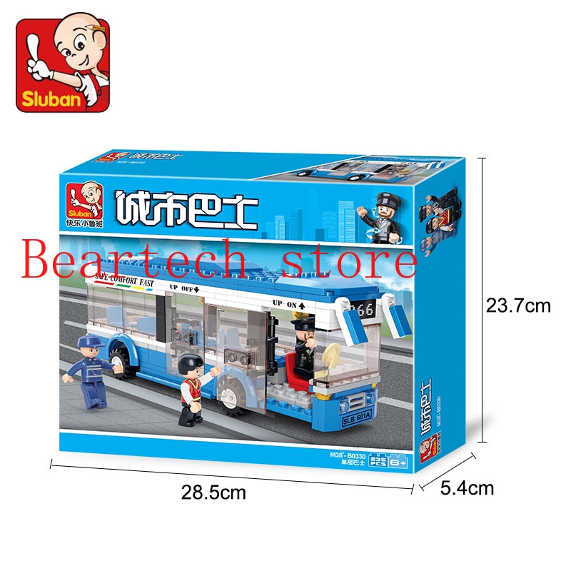 Mô hình lego xe buýt thành phố Sluban 0330 sinh động làm đồ chơi giáo dục bé