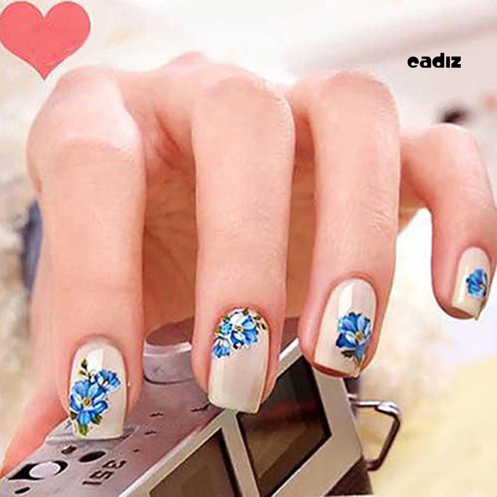 Bộ 10 Miếng Dán Chuyển Nước Hình Bông Hoa 3D Trang Trí Móng DIY