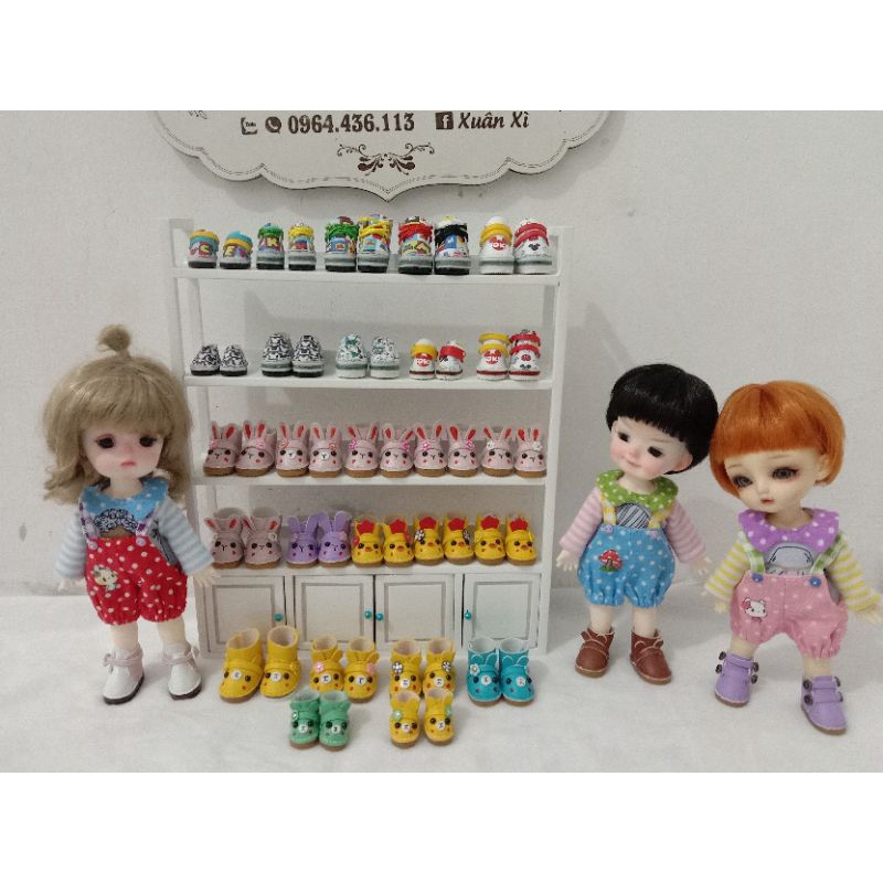 giày dễ thương cho búp bê 1/6. 1/8. bru. 0b11.1/12